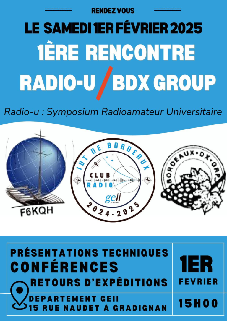 1ère rencontre Radio-Clubs universitaires – Bordeaux DX Group le samedi 1er février 2025