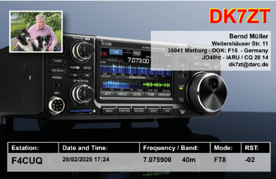 Premiers QSO FT8 dans la bande des 40 m pour le club radio F6KQH !